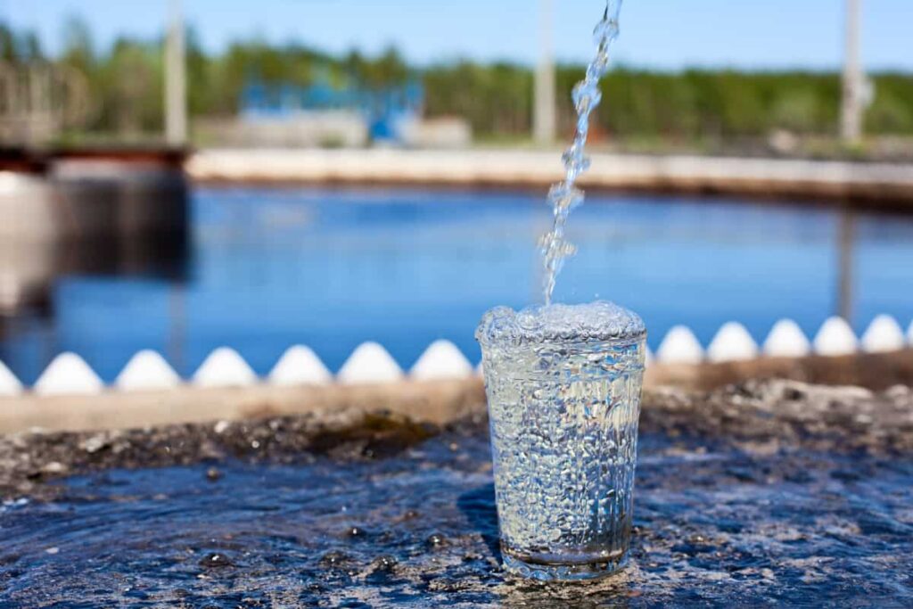 water in a clear glass after eco treatment